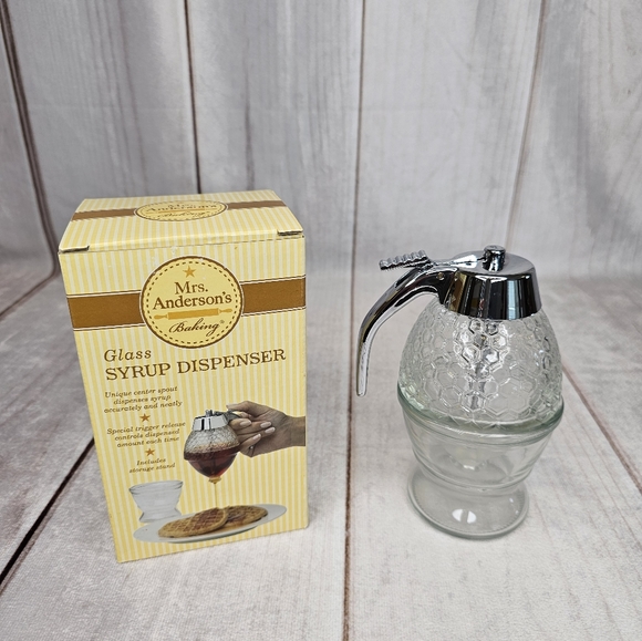 MRS. ANDERSON'S BAKING Glass Syrup/Honey Dispenser with Stand - Picture 2 of 9